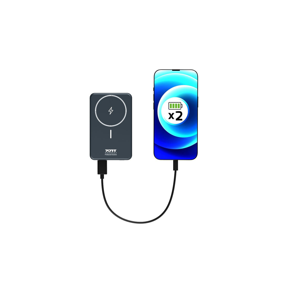 Batterie Externe Sans Fil 10 000mAh - PORT Connect PD & MagSafe – vue 2