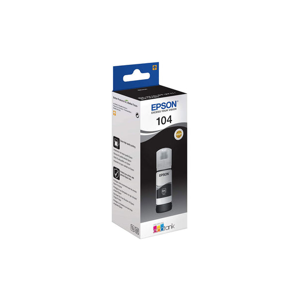 Bouteille d'encre Epson 104 EcoTank noir (C13T00P140, 65 ml) – vue 1
