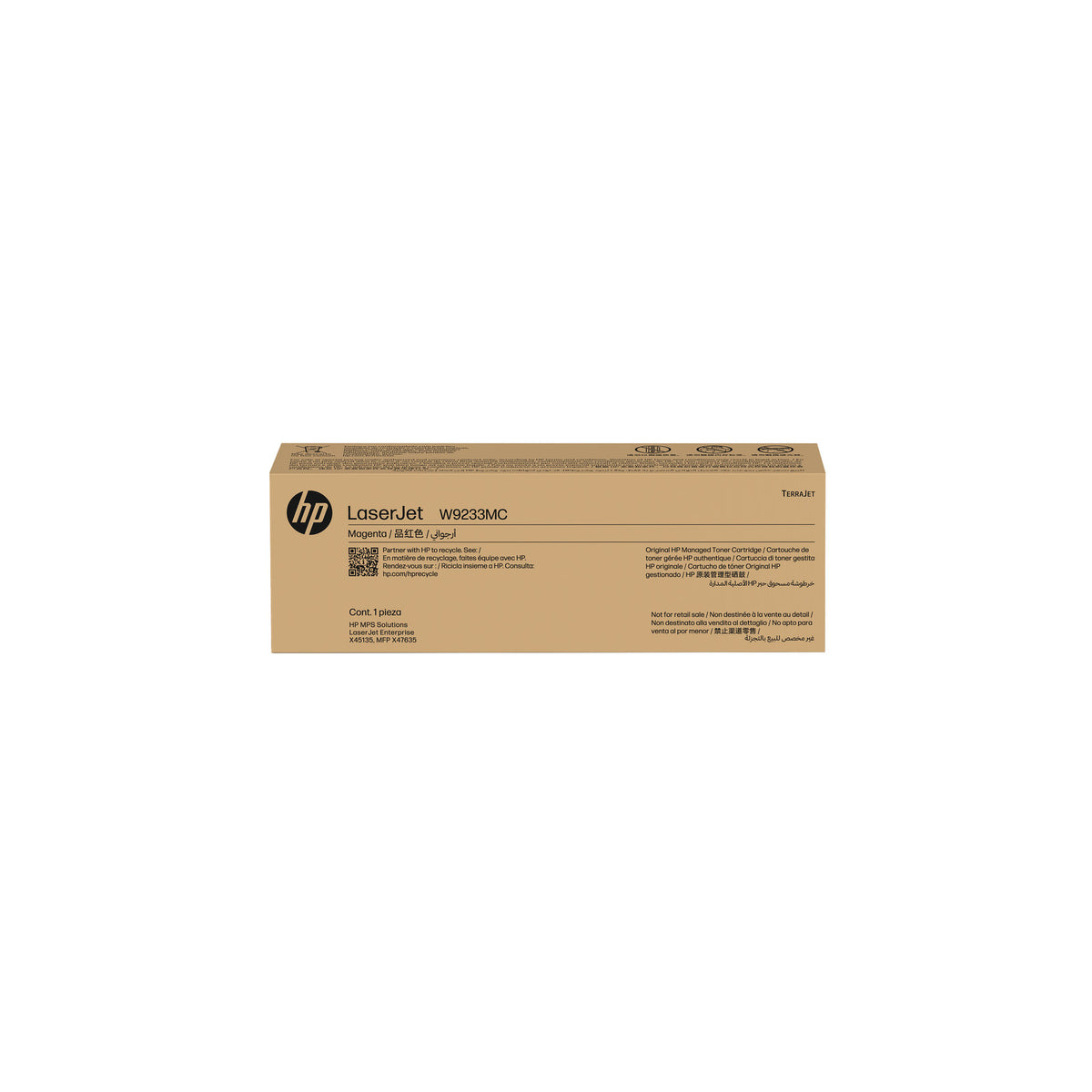 Bouteille d’encre jaune HP GT52 authentique – vue 2