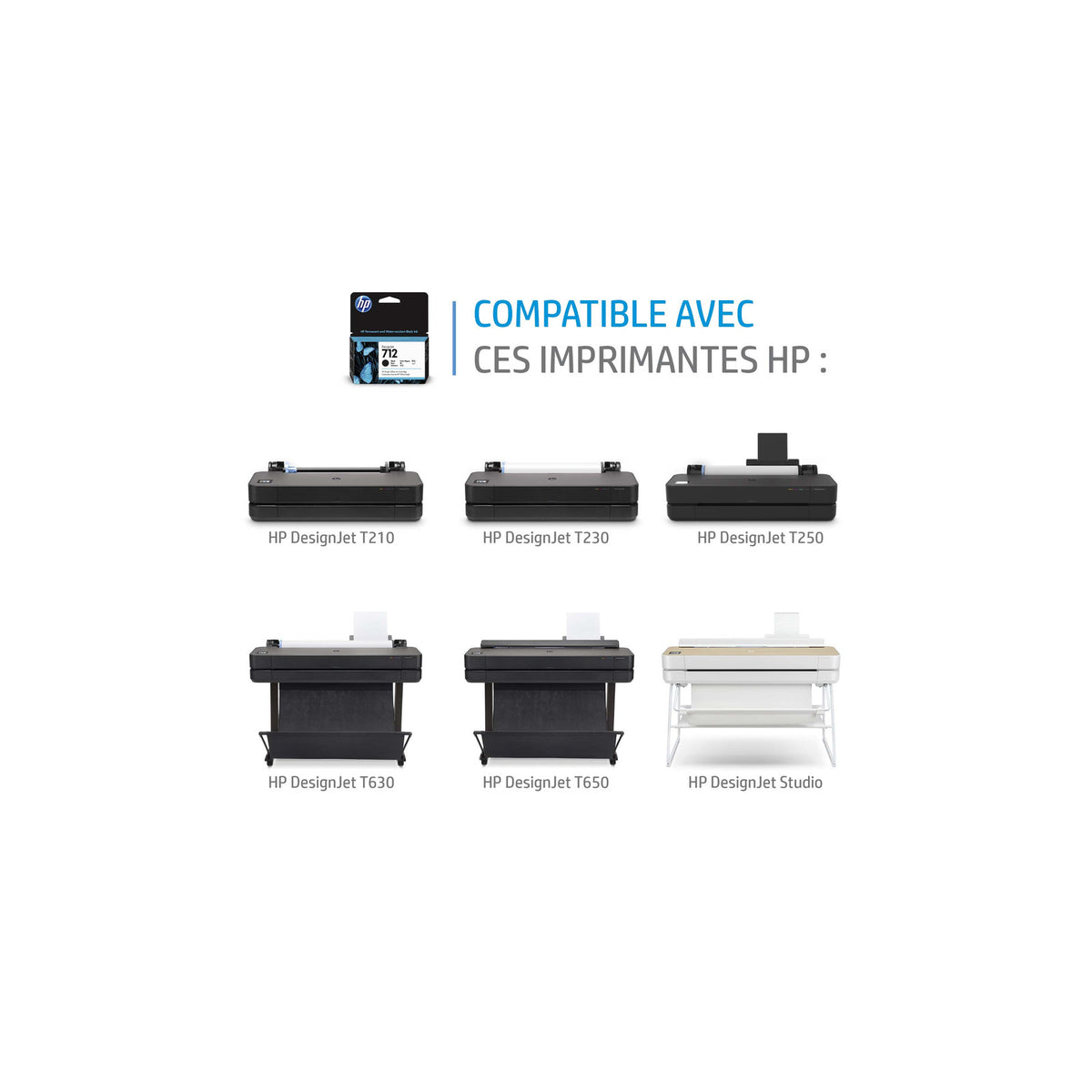 Cartouche d'encre DesignJet HP 712, cyan, 29 ml – vue 3