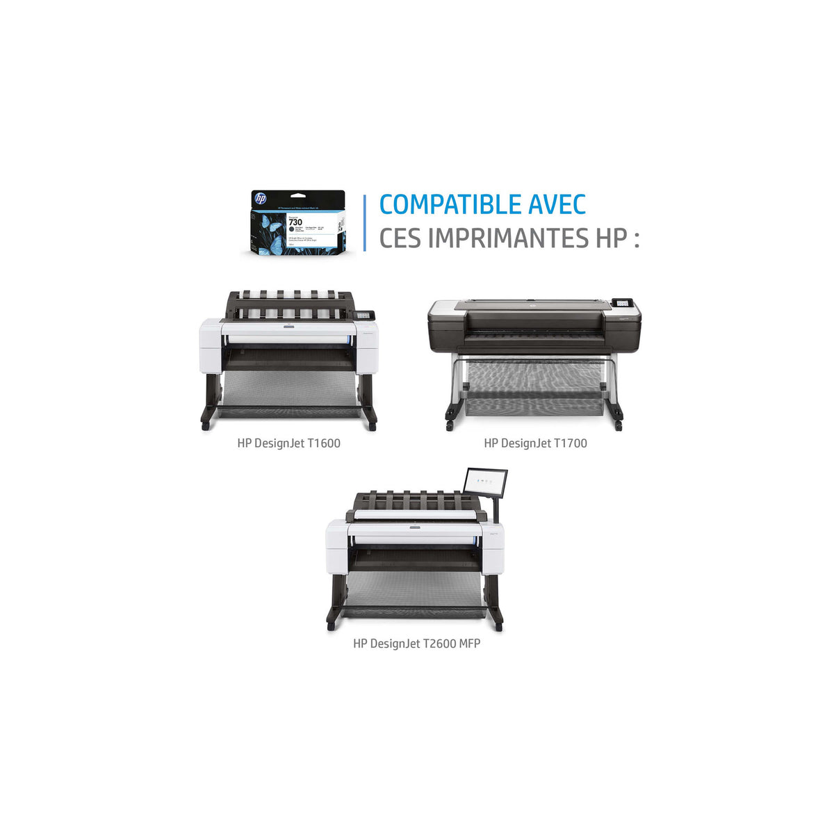 Cartouche d’encre HP 730 DesignJet cyan, 300 ml – vue 3