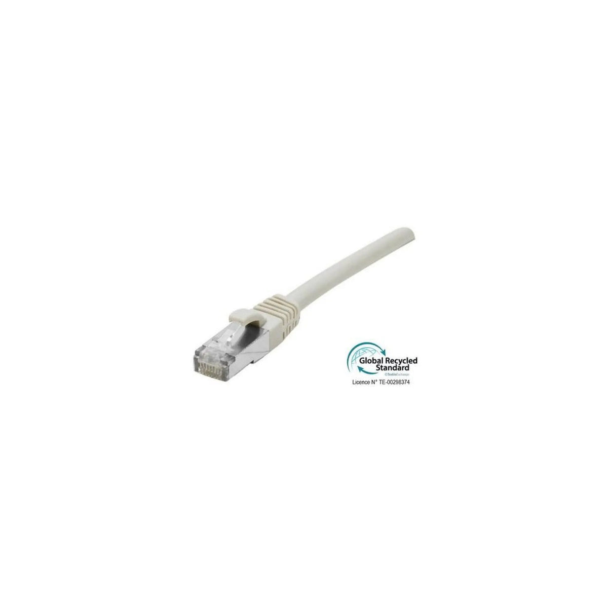 Cordon RJ45 certifié GRS CAT 6A S/FTP TPE snagless gris - 0,5 m – vue 1