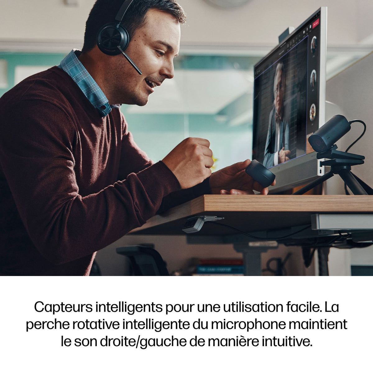 HP Poly Micro-casque Poly Voyager Focus 2 USB-C-C certifié Microsoft Teams + adaptateur USB-C/A +base de chargement – vue 2