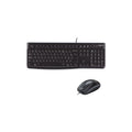 Pack clavier + souris filaires USB Logitech Desktop MK120 (AZERTY français, résistant aux éclaboussures) – noir – vue 1