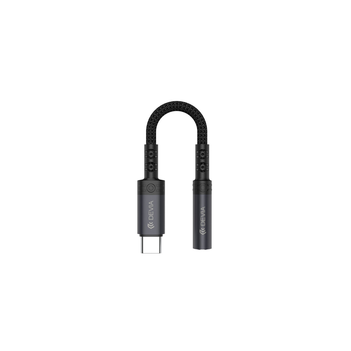 Adaptateur USB-C vers jack 3,5 mm Devia Ipure Series – noir – vue 1