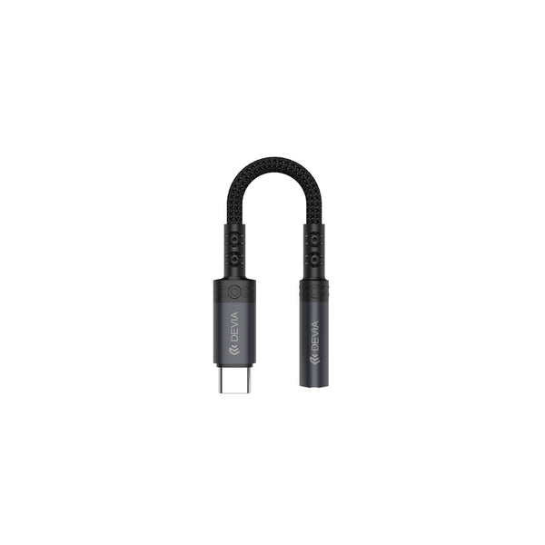 Adaptateur USB-C vers jack 3,5 mm Devia Ipure Series – noir – vue 1