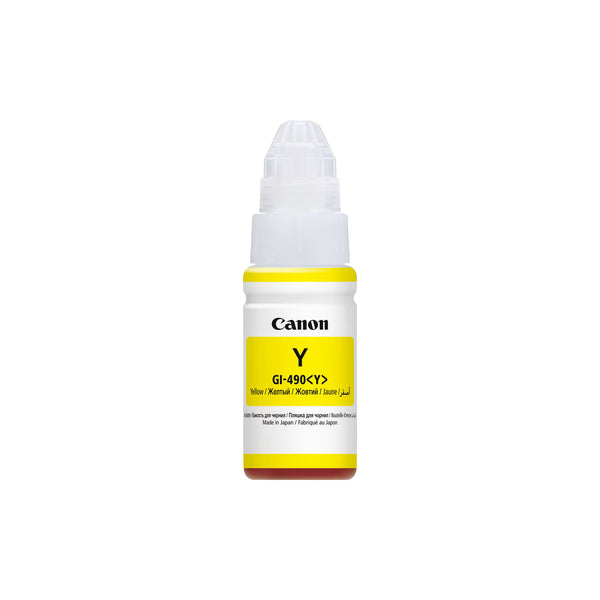 Bouteille d'encre Canon GI-490 Y jaune – vue 1