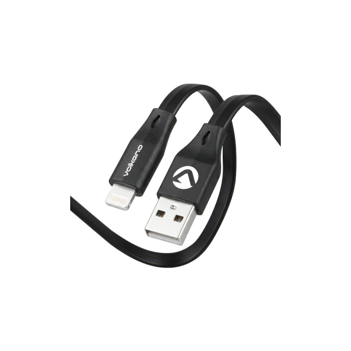 Câble Volkano Slim Series USB-A vers Lightning 1,2 m (plat, PVC renforcé) – noir – vue 2