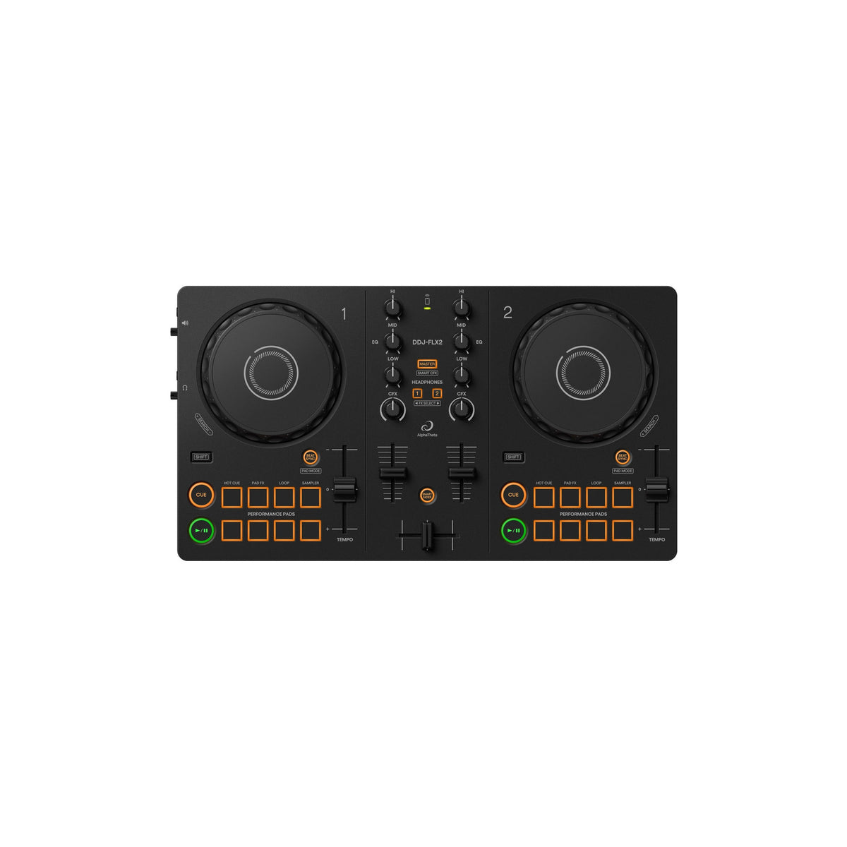 Contrôleur DJ 2 voies compact AlphaTheta / Pioneer DJ DDJ-FLX2 – noir – vue 1