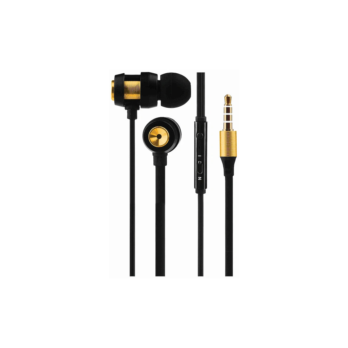 Écouteurs filaires intra-auriculaires Volkano Alloy Series – doré (VK-1007-GD) – vue 1