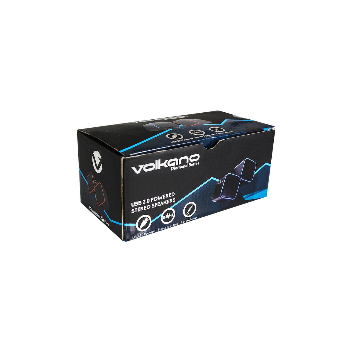 Enceintes USB pour PC Volkano Diamond Series – bleu (VB-702-BLU) – vue 2