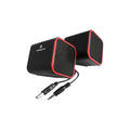 Enceintes USB pour PC Volkano Diamond Series – rouge (VB-702-RED) – vue 1