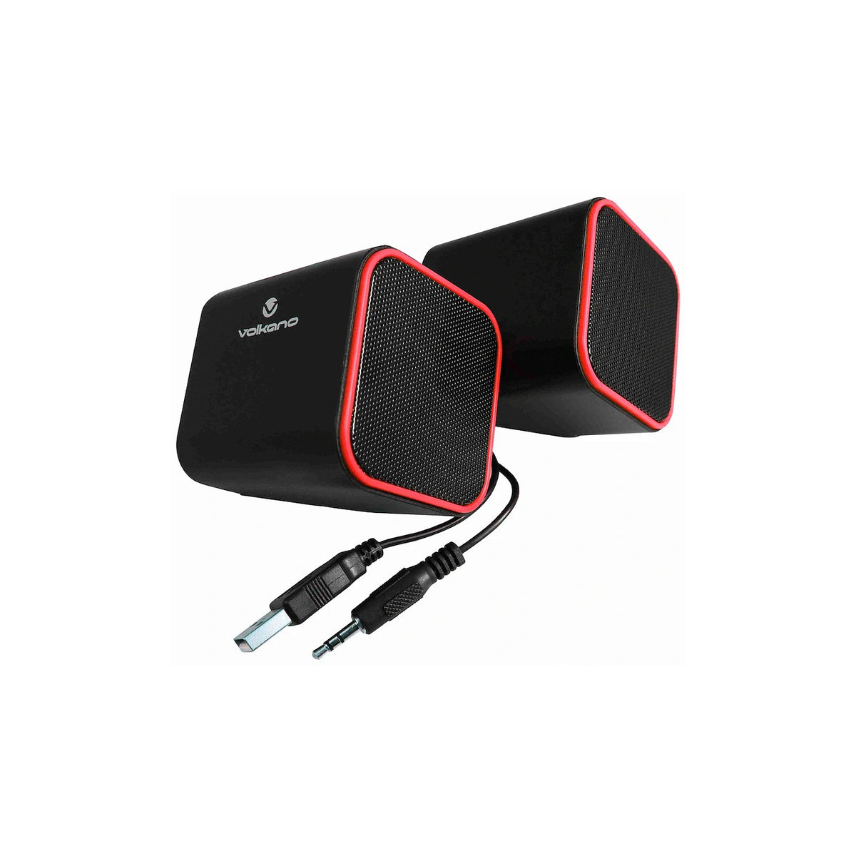 Enceintes USB pour PC Volkano Diamond Series – rouge (VB-702-RED) – vue 2