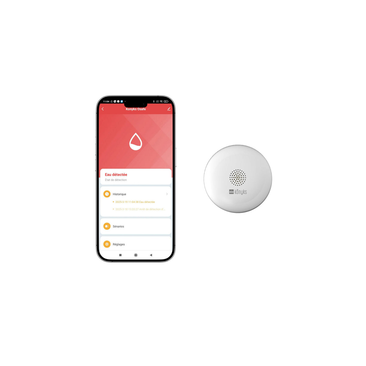 Konyks Osafe – Détecteur d'inondation et fuites d'eau Wi-Fi – vue 2