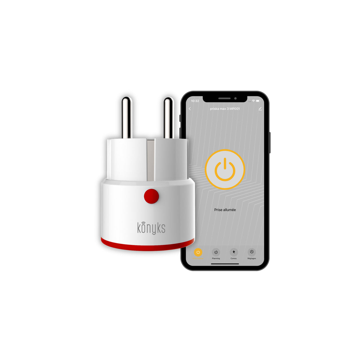 Konyks Priska MAX 3 FR – Prise connectée Wi-Fi + BT FR, 16A avec fonctions avancées – vue 3
