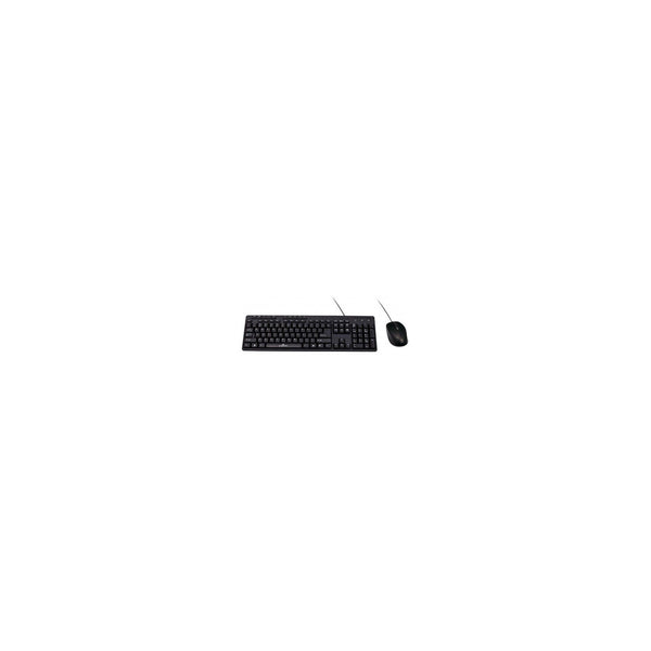 Pack clavier + souris filaires USB Bluestork Pack First II (AZERTY français, touches multimédia, souris optique 800 dpi) – noir – vue 1
