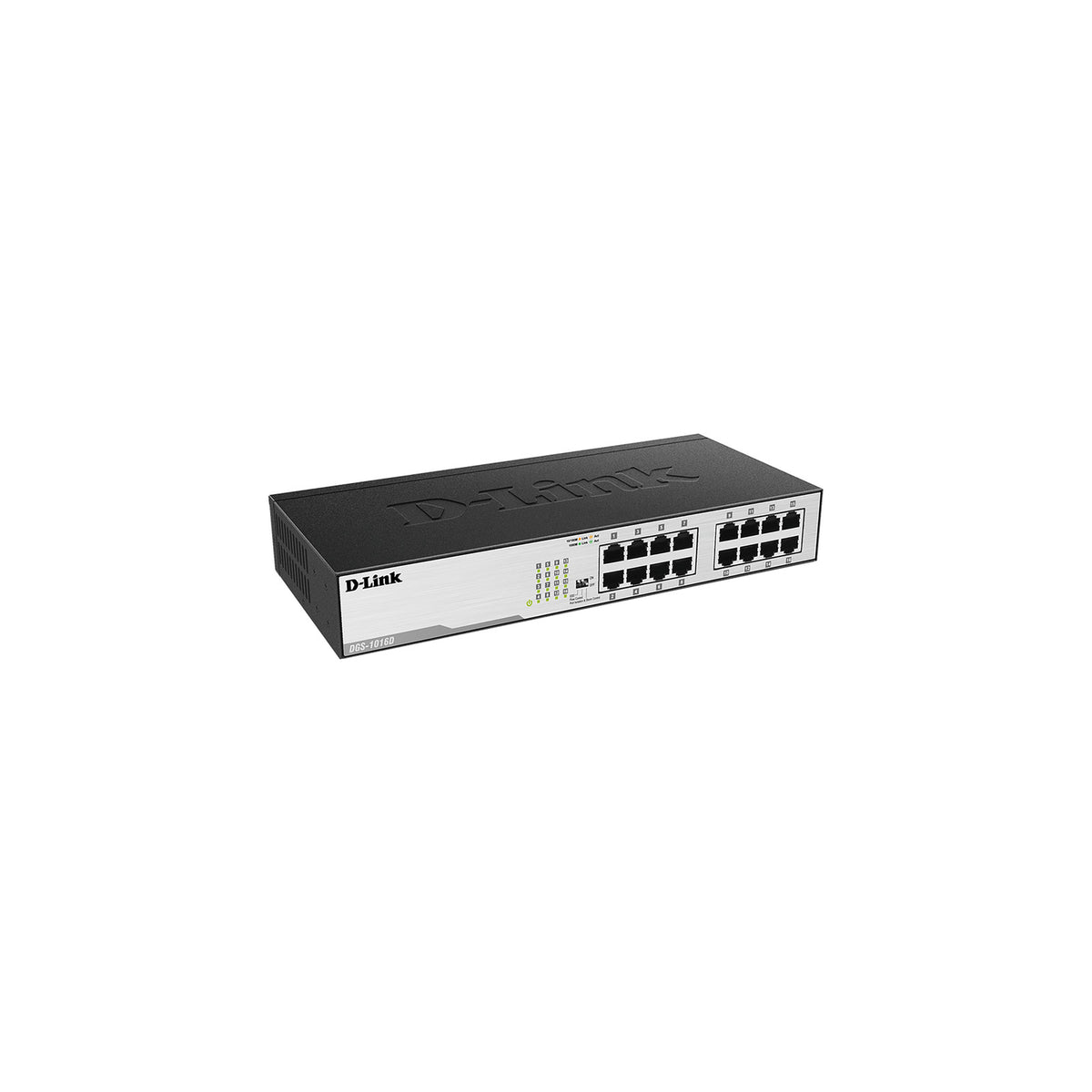 Switch Gigabit 16 ports D-Link DGS-1016D (10/100/1000, non manageable, rackable) – vue 2