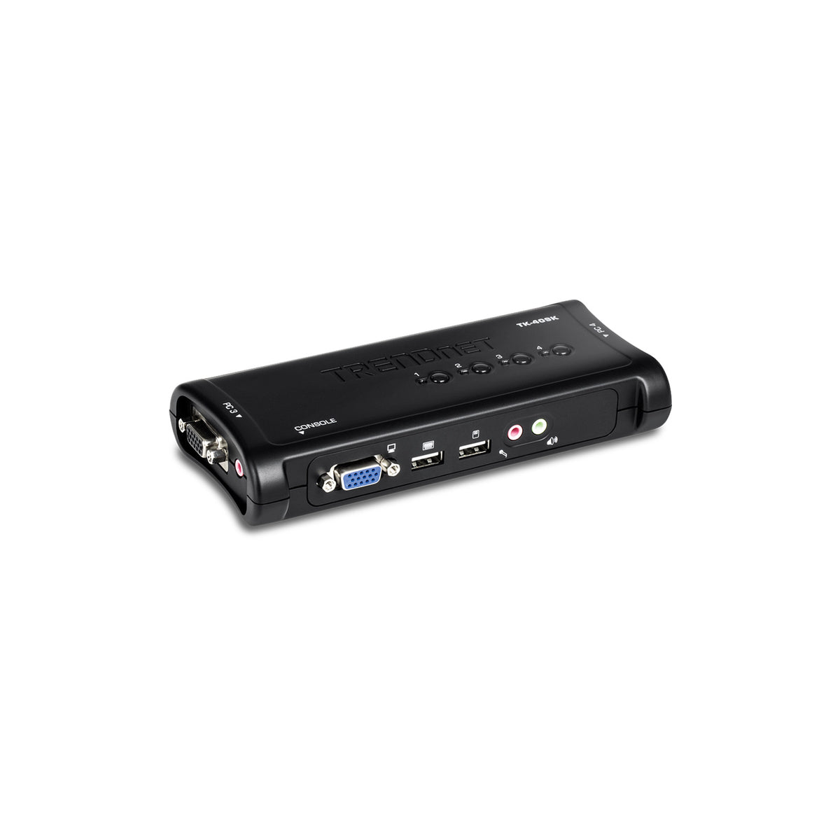 Switch KVM USB/VGA 4 ports avec audio TRENDnet TK-409K (câbles inclus) – vue 1