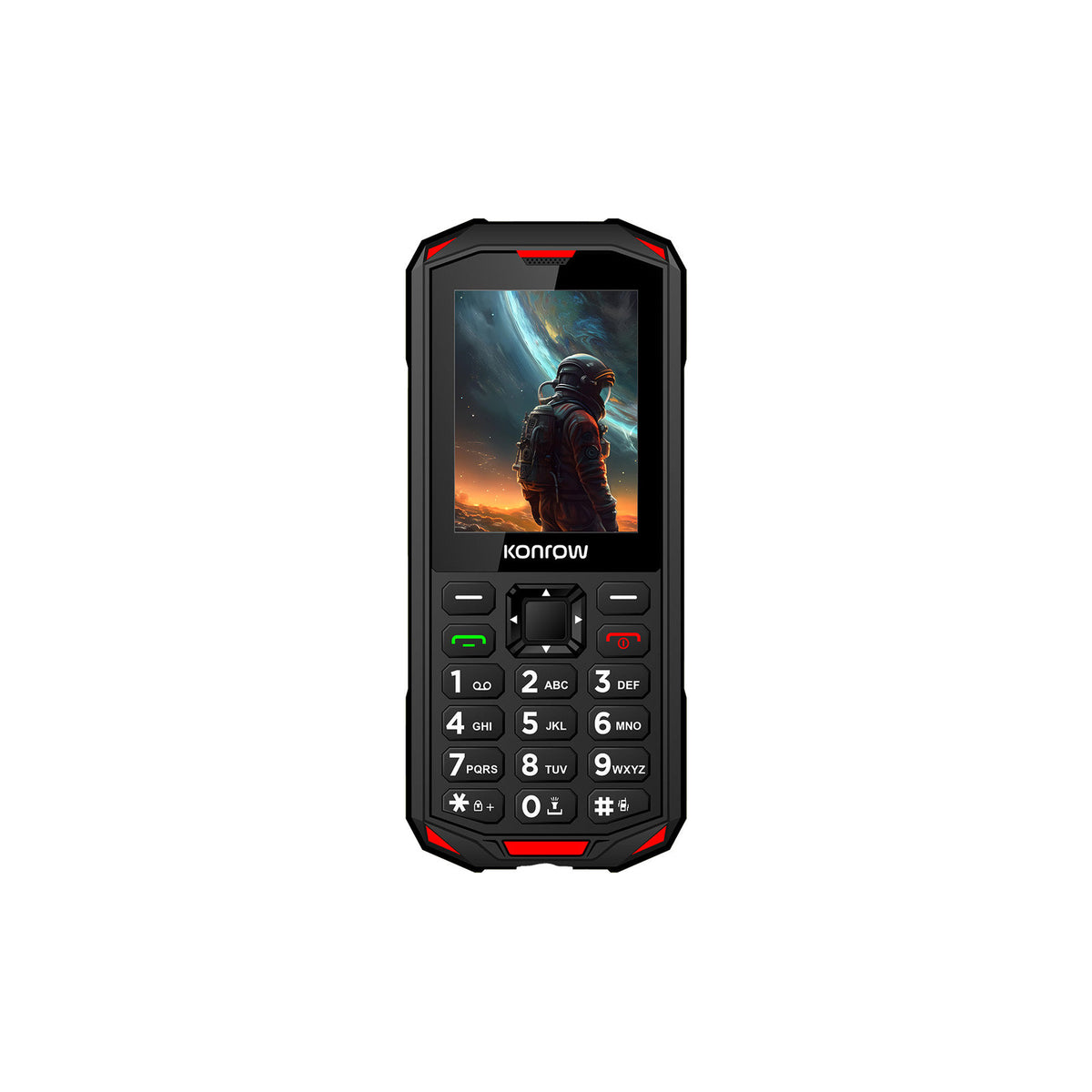 Téléphone antichoc Konrow Stone Next 4G 2,4" IP68 double SIM – noir – vue 1