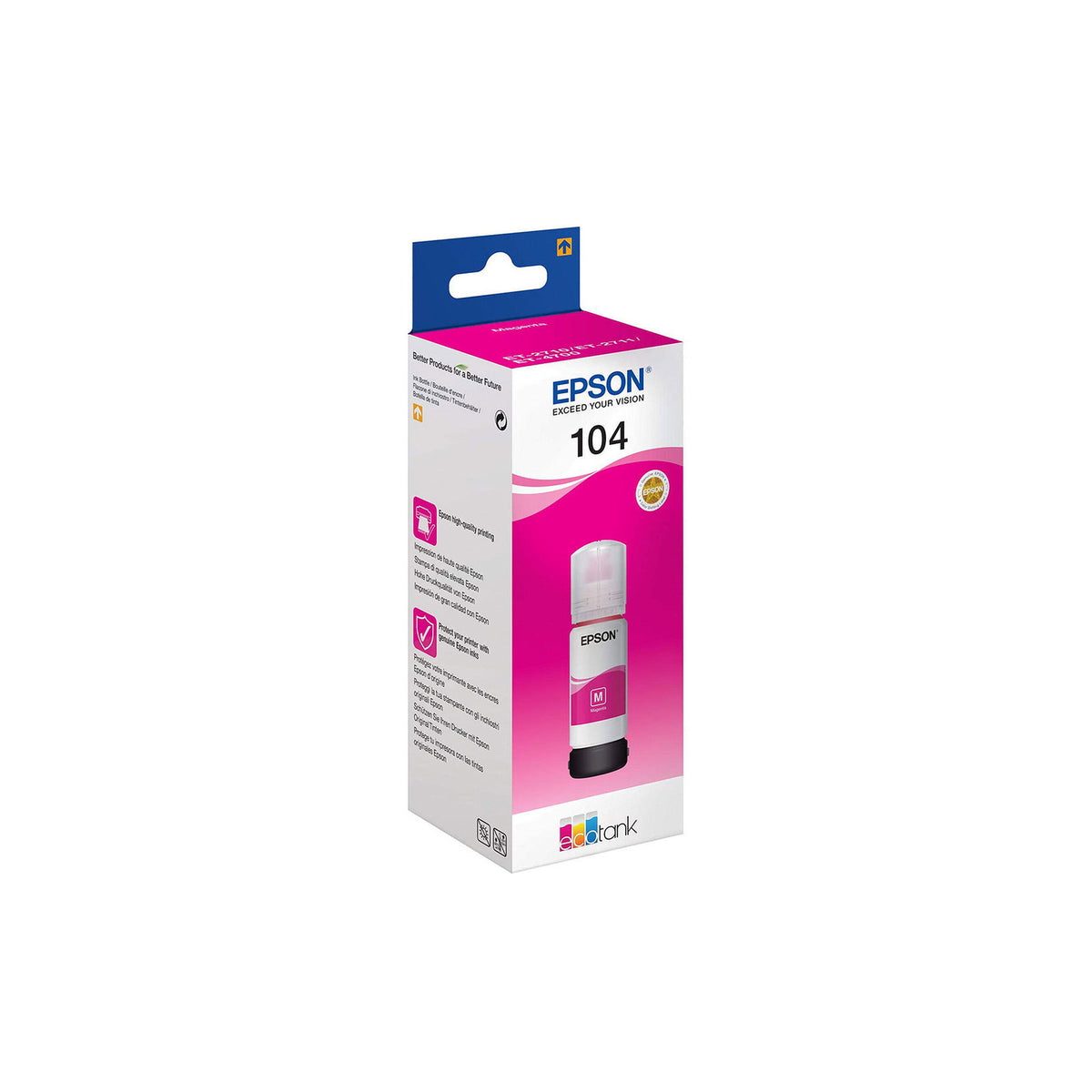 Bouteille d'encre Epson 104 EcoTank magenta (C13T00P340, 65 ml) – vue 1