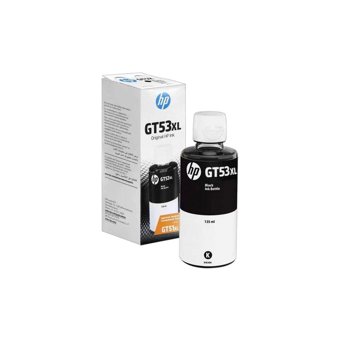Bouteille d’encre noire HP GT53XL 135 ml authentique – vue 1