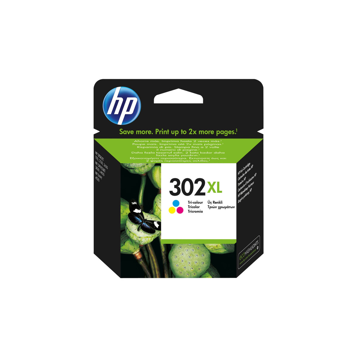 Cartouche d’encre trois couleurs HP 302XL grande capacité authentique – vue 2