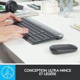 Ensemble clavier et souris sans fil ultra-fin MK470 Logitech - Graphite – vue 3