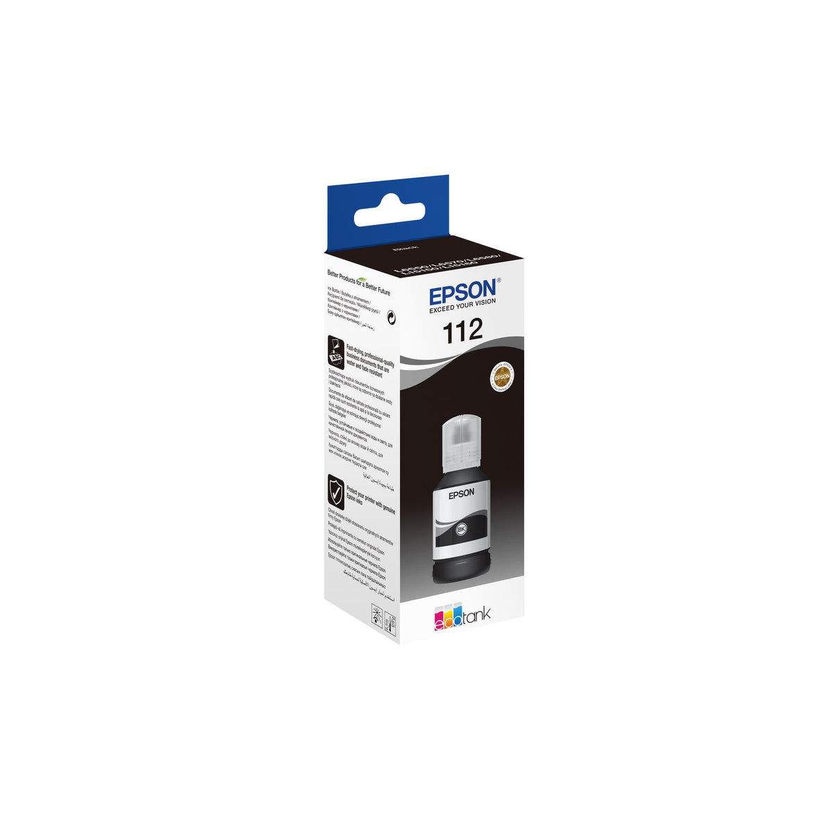 Epson 112 EcoTank Pigment Black ink bottle – vue 2