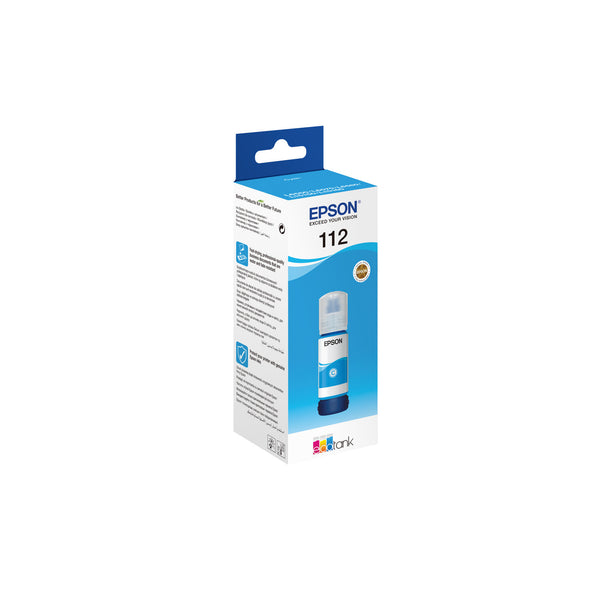 Epson 112 EcoTank Pigment Cyan ink bottle – vue 1
