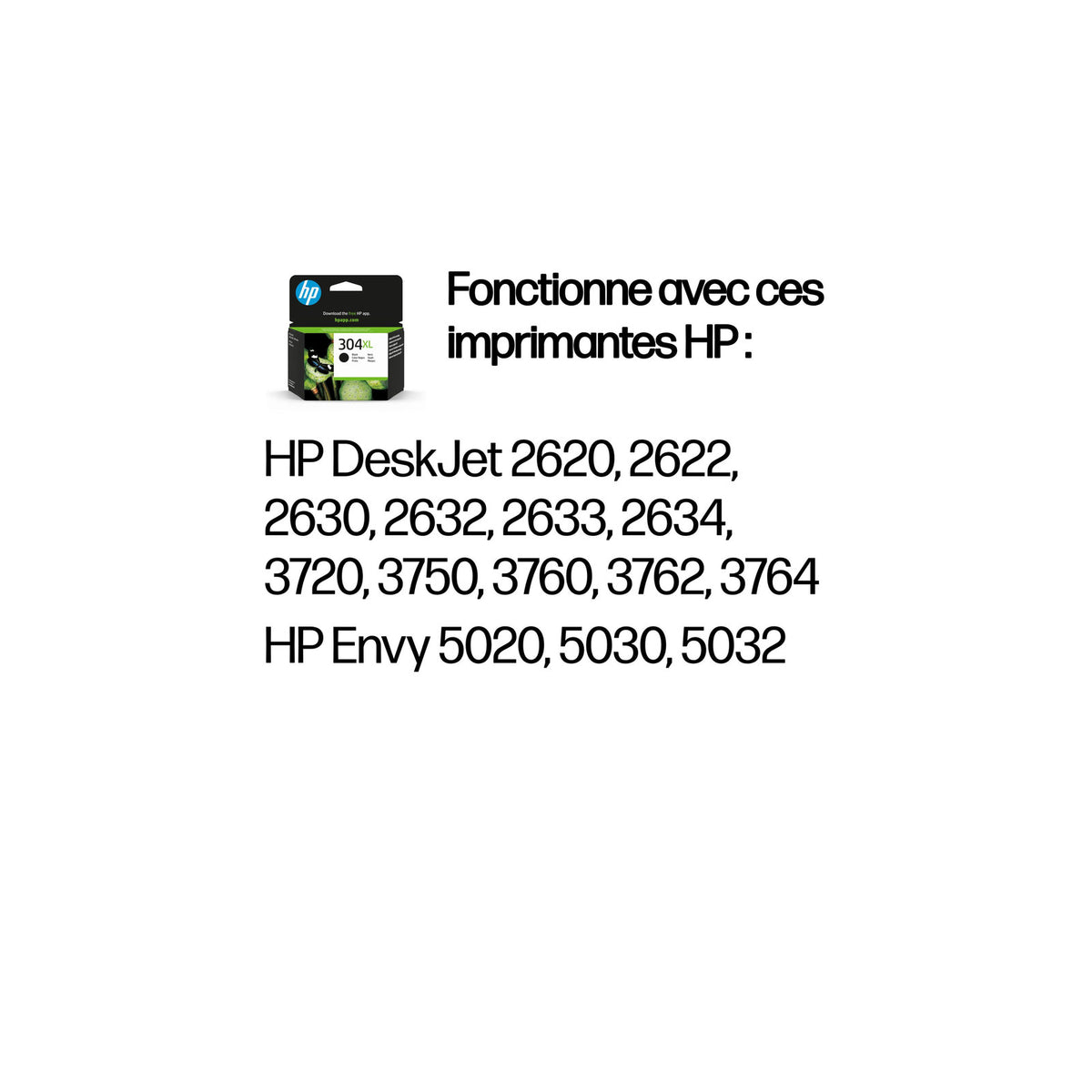 HP 304XL Cartouche d’encre noire authentique – vue 2