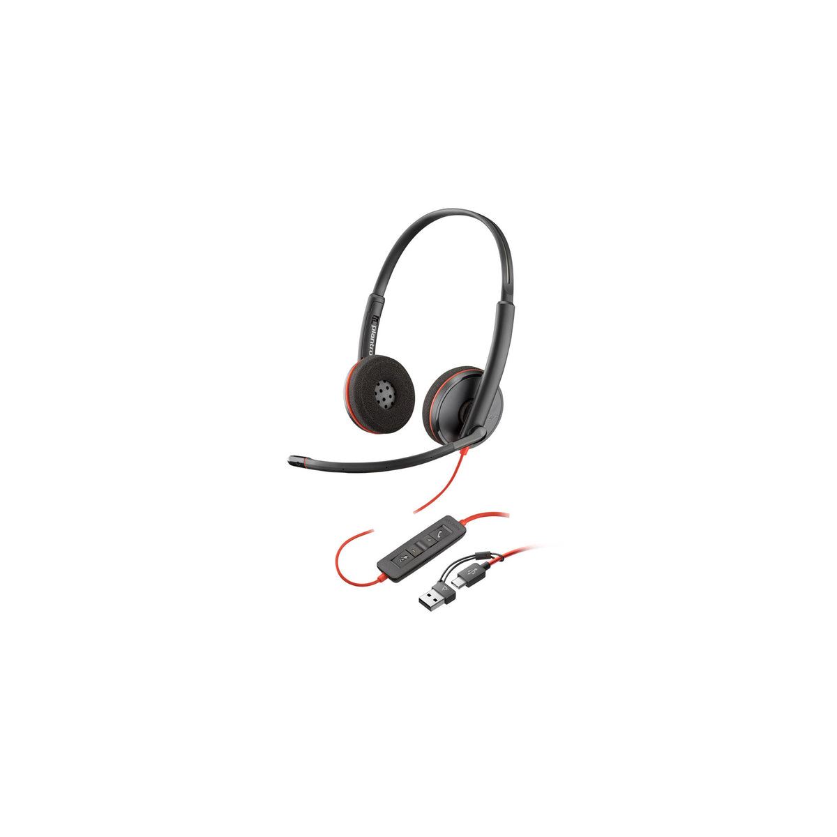 HP Poly Micro-casque Poly Blackwire 3220 stéréo USB-C + adaptateur USB-C/A – vue 2