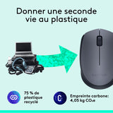 Souris sans fil Logitech M170 (récepteur USB 2,4 GHz, 3 boutons) – gris – vue 3