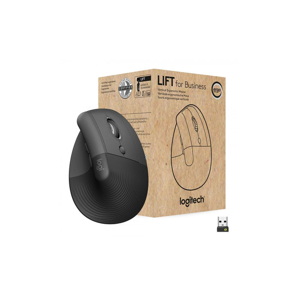 Souris verticale ergonomique Logitech Lift for Business (910-006494), Bluetooth + Logi Bolt, droitier – graphite – vue 1