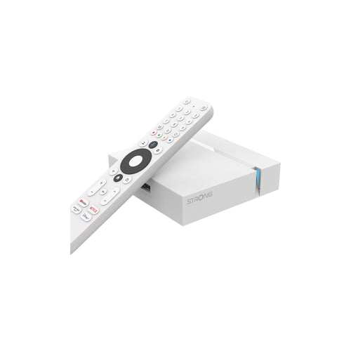 Box TV Android Google TV STRONG LEAP-S3+ v2 4K UHD (Ethernet, Wi-Fi, USB) – blanc – vue 1