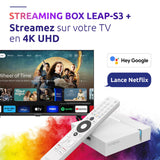Box TV Android Google TV STRONG LEAP-S3+ v2 4K UHD (Ethernet, Wi-Fi, USB) – blanc – vue 2