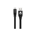 Câble plat USB-A vers micro-USB Volkano Slim Series – 1,2 m noir (VK-20082-BK) – vue 1