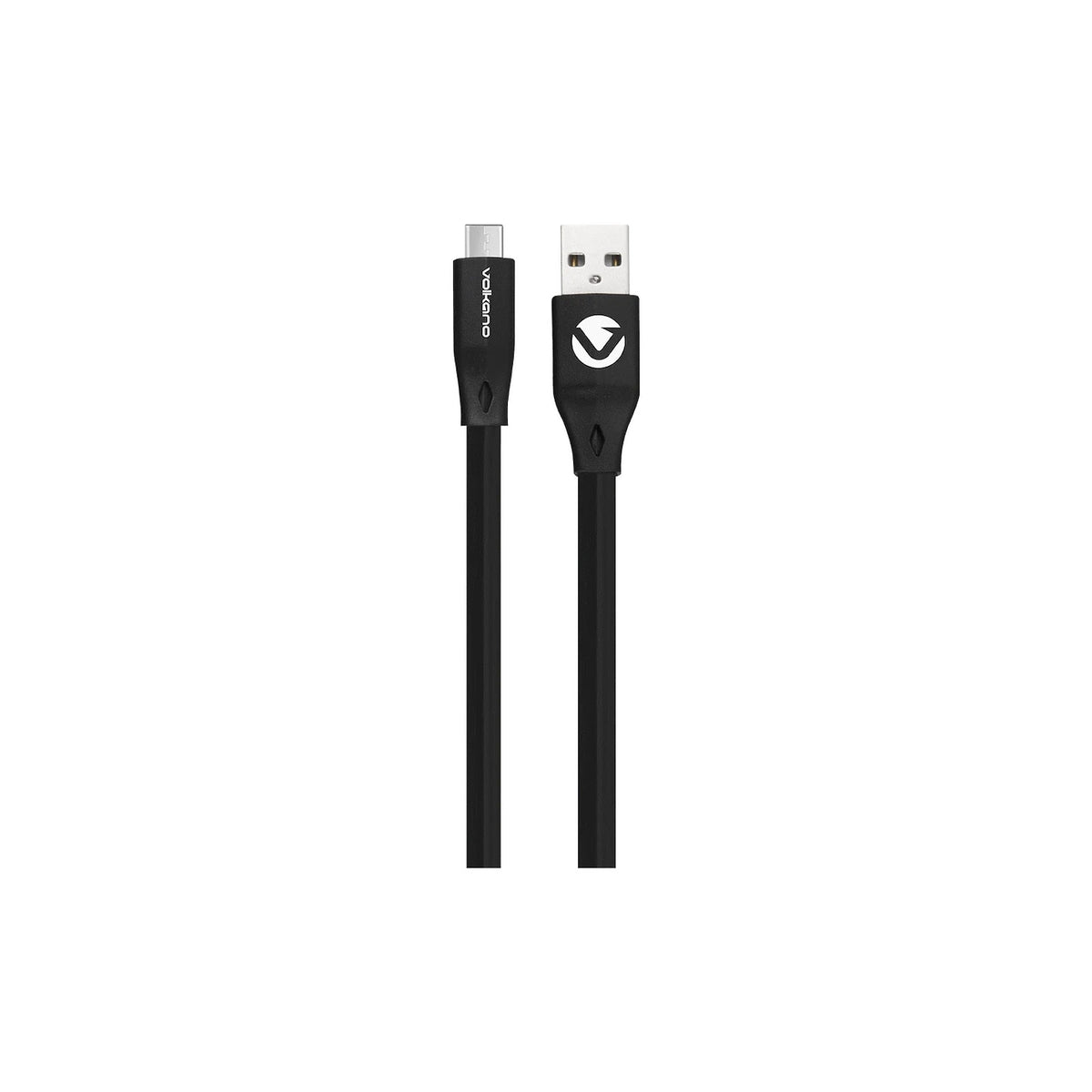 Câble plat USB-A vers USB-C Volkano Slim Series – 1,2 m noir (VK-20085-BK) – vue 2