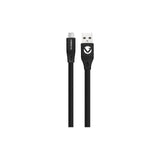 Câble plat USB-A vers USB-C Volkano Slim Series – 1,2 m noir (VK-20085-BK) – vue 2