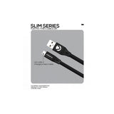 Câble plat USB-A vers USB-C Volkano Slim Series – 1,2 m noir (VK-20085-BK) – vue 3