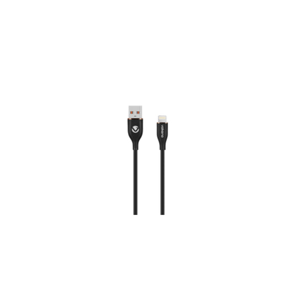 Câble USB-A vers Lightning MFi Volkano Flexi Series silicone 1,5 m (VK-20269-BK) – noir – vue 1
