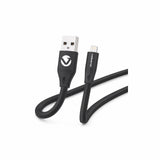 Câble Volkano Slim Series USB-A vers Lightning 1,2 m (plat, PVC renforcé) – noir – vue 1