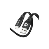 Câble Volkano Slim Series USB-A vers Lightning 1,2 m (plat, PVC renforcé) – noir – vue 2