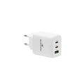Chargeur compact GaN 65 W double USB-C / USB-A Bluestork PW-65-CCA – blanc (câble USB-C inclus) – vue 1