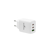 Chargeur compact GaN 65 W double USB-C / USB-A Bluestork PW-65-CCA – blanc (câble USB-C inclus) – vue 1