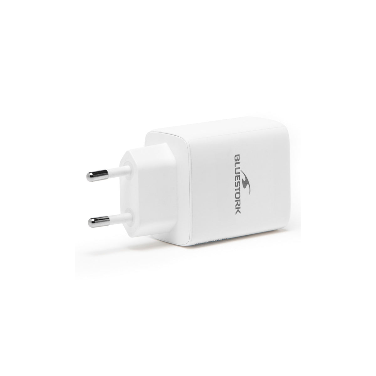 Chargeur compact GaN 65 W double USB-C / USB-A Bluestork PW-65-CCA – blanc (câble USB-C inclus) – vue 2