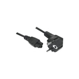 Cordon d'alimentation tripolaire PC CEE7 / C5 noir - 1,8 m – vue 1