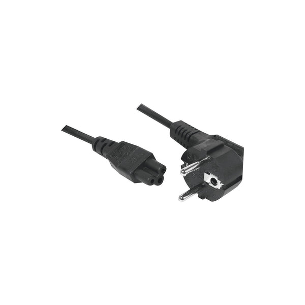 Cordon d'alimentation tripolaire PC CEE7 / C5 noir - 1,8 m – vue 1