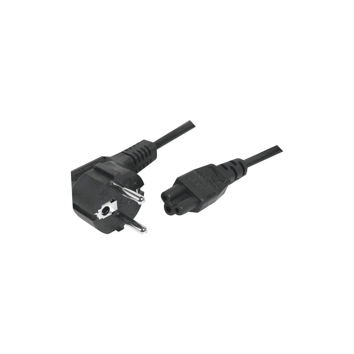 Cordon d'alimentation tripolaire PC CEE7 / C5 noir - 1,8 m – vue 2