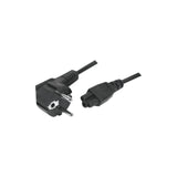 Cordon d'alimentation tripolaire PC CEE7 / C5 noir - 1,8 m – vue 2