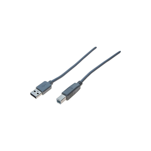 Cordon USB 2.0 Type A / B gris - 2 m – vue 1